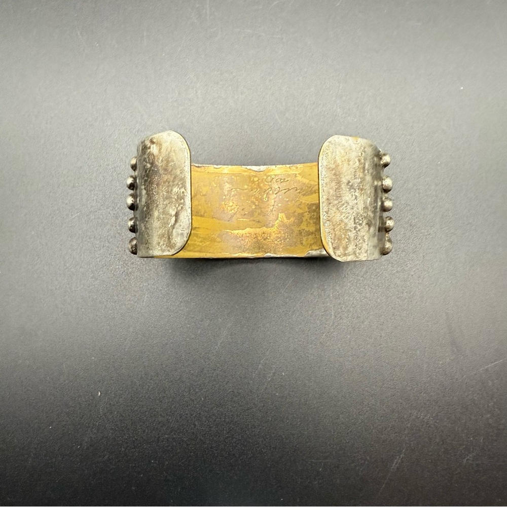 Mikal Winn Brass and Gold Plated Mesh Cuff - Picture 3 of 6